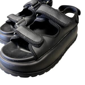 Lonza Shoes Black Double Buckle Sandals Size 40 (9/9.5)